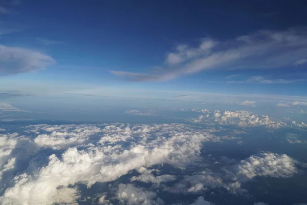 Nuvens Fofas Brancas Verão Céu Azul Ensolarado — Fotografia de Stock