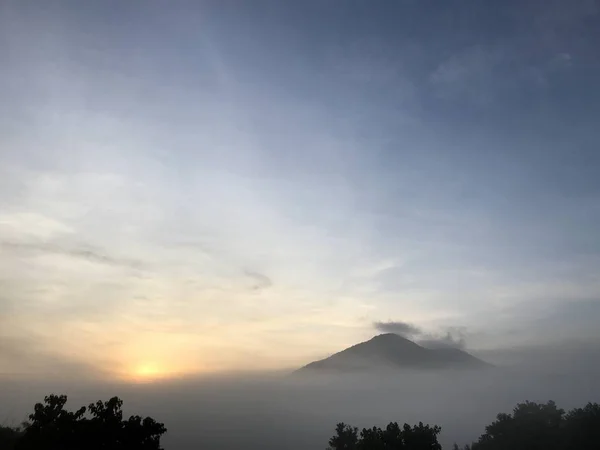 Paisagem Natureza Com Pôr Sol Colorido — Fotografia de Stock