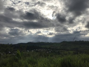 renkli günbatımı ile doğa manzara 
