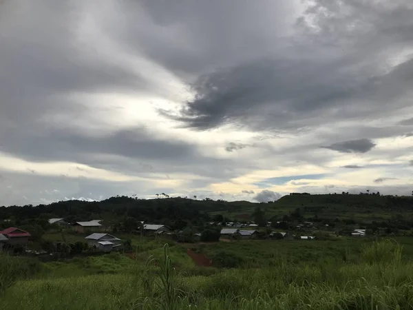 Paisagem Natureza Com Pôr Sol Colorido — Fotografia de Stock