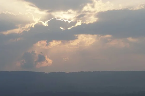 Paisagem Natureza Com Pôr Sol Colorido — Fotografia de Stock