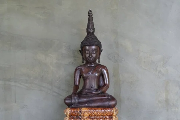 Statue Bouddha Intérieur Temple Antique — Photo