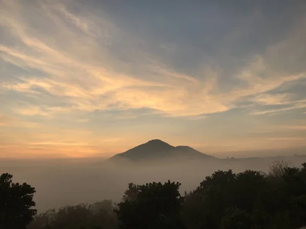 Paisagem Natureza Com Pôr Sol Colorido — Fotografia de Stock