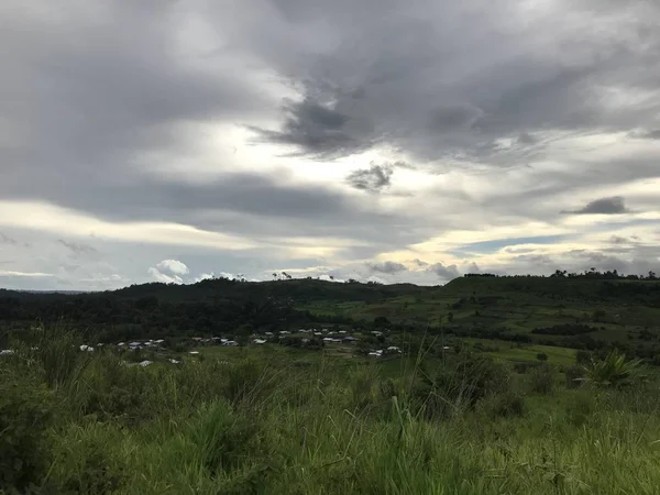 Paisagem Natureza Com Pôr Sol Colorido — Fotografia de Stock