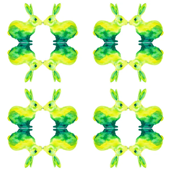 Абстрактная акварельная иллюстрация сидящего красочного зеленого раввина — стоковое фото