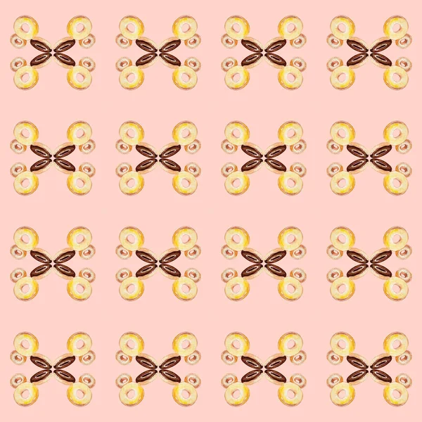 Aquarel patroon donuts in multicolor glazuur. Illustratie isol — Stockfoto