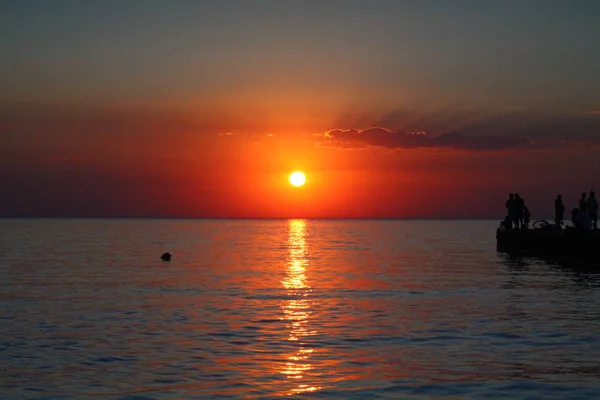 Zomer Zonsondergang Buurt Van Het Water — Stockfoto