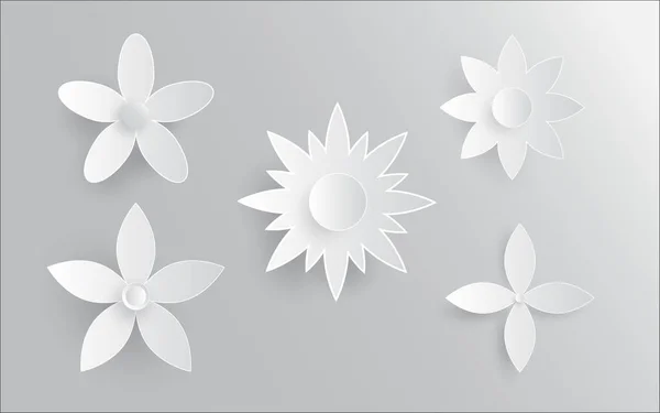 Papier art kwiaty na białym tle element — Zdjęcie stockowe