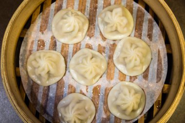 Geleneksel Çince bir bambu gemi Köfte Buğulama