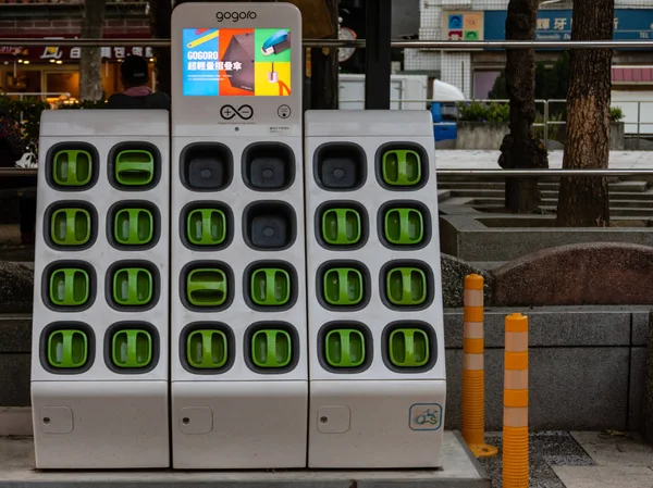 Taipei Taiwan Dec 2018 Laddstation För Batteripaket Taiwan Baserat Gogoro — Stockfoto