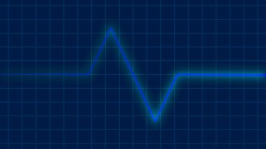 Kardiyogram ekranında mavi kalp atışı, EKG kardiyo sağlık konsepti