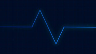 Kardiyogram ekranında mavi kalp atışı, EKG kardiyo sağlık konsepti