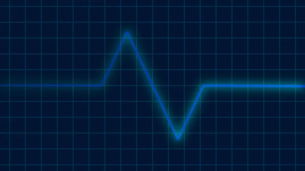 Kék Szívverés Pulzus Kardiogram Képernyőn Ekg Kardio Egészségügyi Koncepció — Stock Fotó