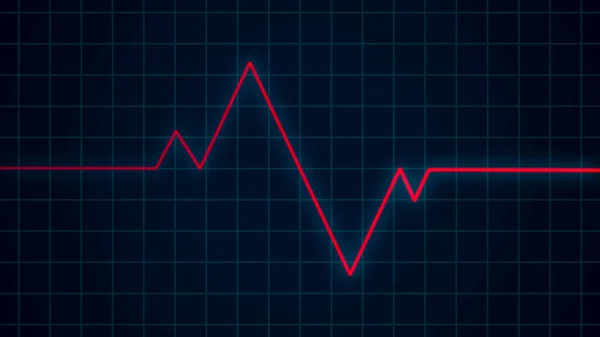 Piros Szívverés Impulzus Cardiogram Képernyőn Szív Egészségügyi Koncepció — Stock Fotó