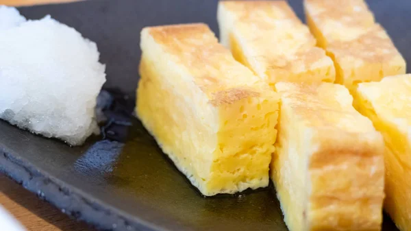 Tamagoyaki Japonés Rodado Dulce Huevo Rollo Postre — Foto de Stock