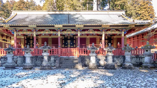 Sanjinko-tre heliga bodar-på Toshogu Shrine, i Nikko, J — Stockfoto