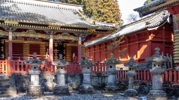 Sanjinko-Three Sacred Storehouses-at Toshogu Shrine, in Nikko, J — Stock Photo, Image