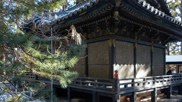 Uctívací sál u vnitřní svatyně v Tošogu, Nikko, Japonsko. — Stock fotografie