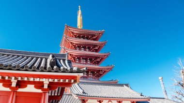 Gojunoto beş hikaye pagoda Senso-ji Tapınağı'nda 