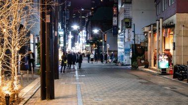 Gece hayatı Akasaka, bir konut çevresi yürüyüş insanlar bir