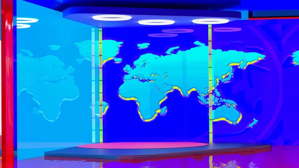 Studio di trasmissione TV virtuale set sfondo — Foto Stock