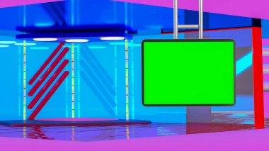 Sanal TV haber yayın stüdyosu