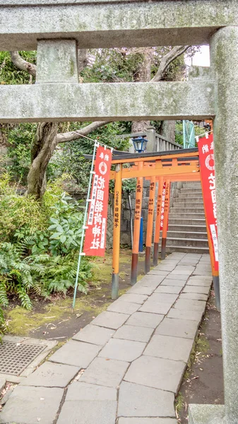 Tokyo Japan February 2019 Torii Tunnel Leading Hanazono Inari Jinja — Stock Photo, Image