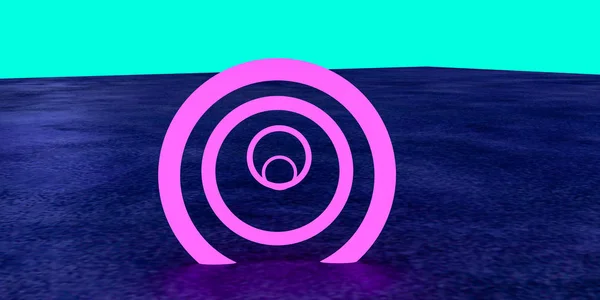 ピンクの円の3Dレンダリング — ストック写真