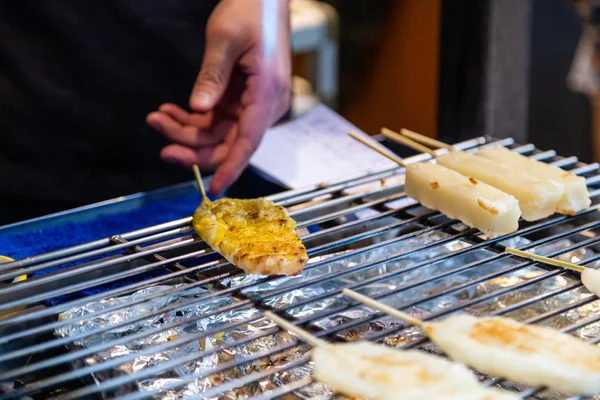 Japanse rijst bal op stok dessert — Stockfoto