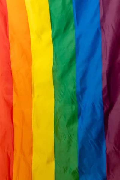 Bandeira Arco Íris Usada Como Símbolo Orgulho Lésbico Gay Bissexual — Fotografia de Stock