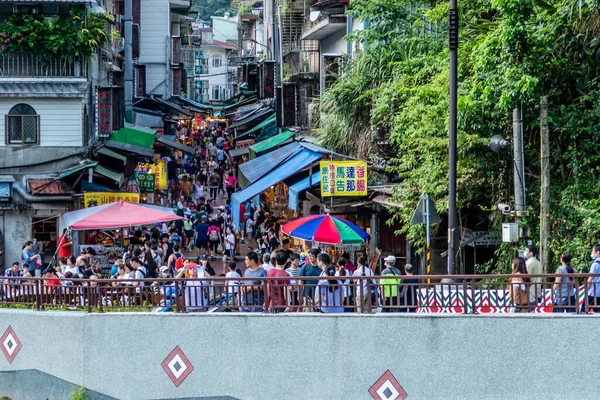 Nowość Taipei City Tajwan Lipiec 2020 Tłumy Kupujących Wulai Old — Zdjęcie stockowe