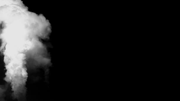 左側の黒の背景に白い煙ストリーム — ストック動画