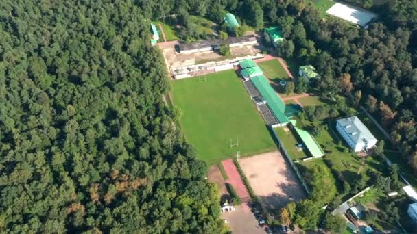 Lanzamiento Rugby Dentro Del Parque Estadio Pequeño Vista Circular Desde — Vídeo de stock