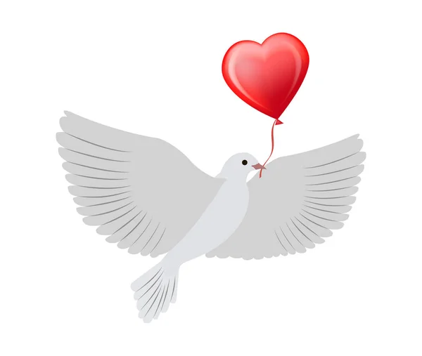 Dove Flight with Heart Brothers on Vector — стоковый вектор