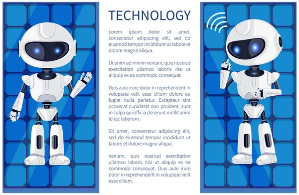 技術とロボット ポスター ベクトル図 — ストックベクタ