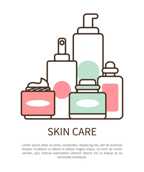 Affiche de soins de la peau avec illustration vectorielle de texte — Image vectorielle