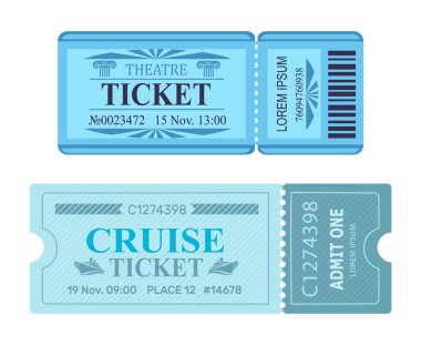 Theatre Ticket Cruise Coupon Vector Illustrations clipart