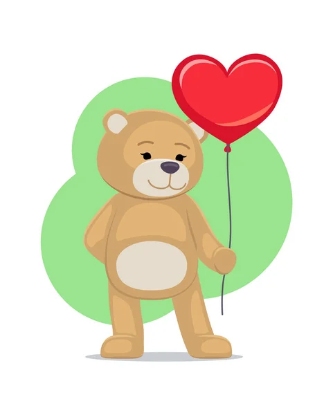 Ich liebe dich Poster entzückende Teddy sanft halten Herz — Stockvektor