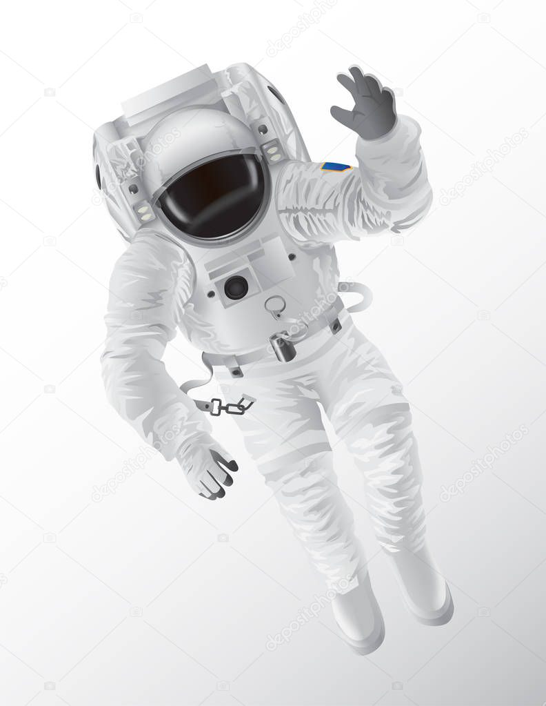 Professional Spaceman in Modern Pressure Suit