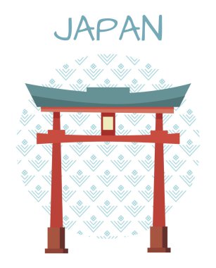 Japonya Reklam Banner ile geleneksel Arch