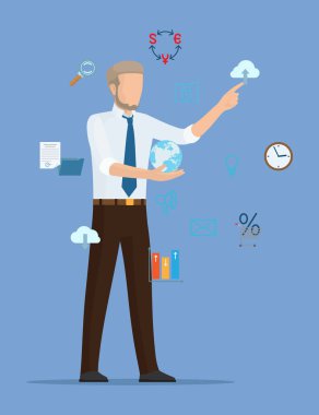 İşadamı renkli kart vektör çizim