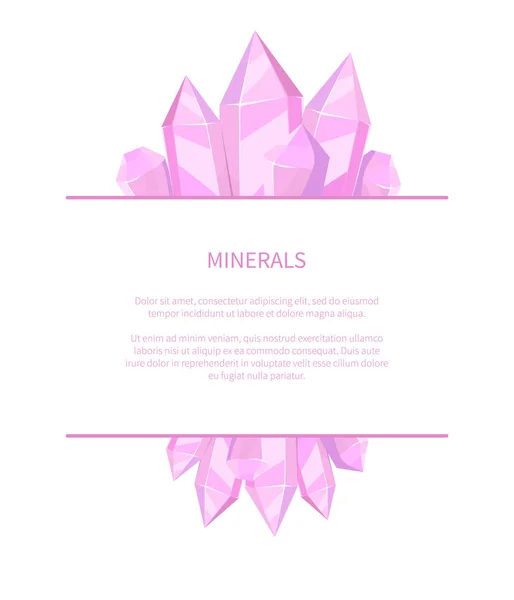 Mineralien natürliche Ressourcen Poster Edelsteine — Stockvektor
