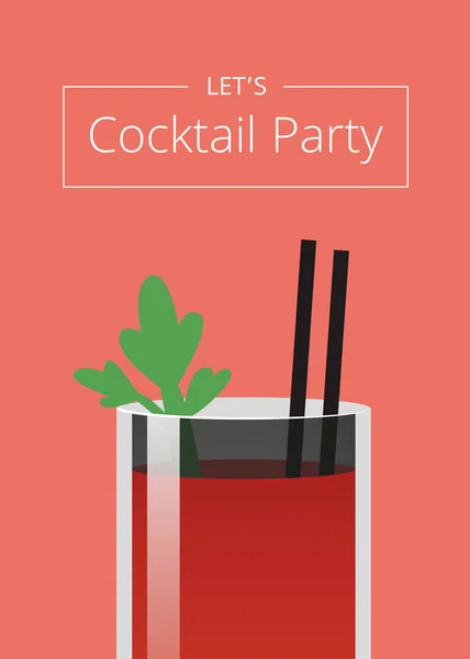 Lassen Sie uns Cocktail Party Plakat Vektor Illustration — Stockvektor