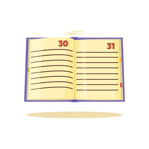Cuaderno de gestión del tiempo, ilustración vectorial — Vector de stock