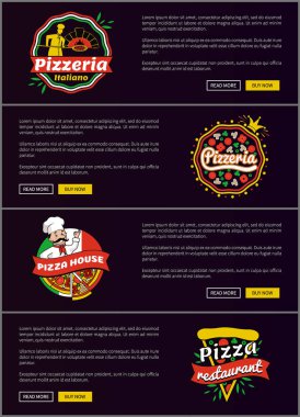 Pizzacı Italiano Web vektör çizim ayarla