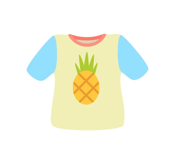 T-shirt com ilustração de vetor de pôster de abacaxi — Vetor de Stock