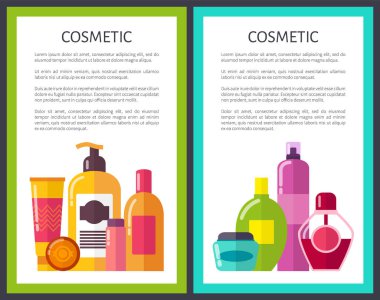 İki kozmetik afiş renkli vektör çizim
