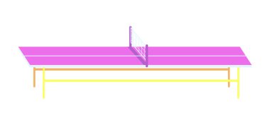 Parlak zemin üzerinde izole sevimli tenis tablo