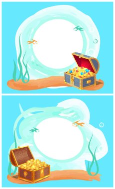 Fotoğraf çerçevesi ile göğüs gizemli deniz hazineleri