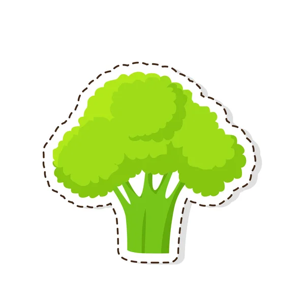 Moget Broccoli platt vektor isolerade klistermärke eller ikonen — Stock vektor